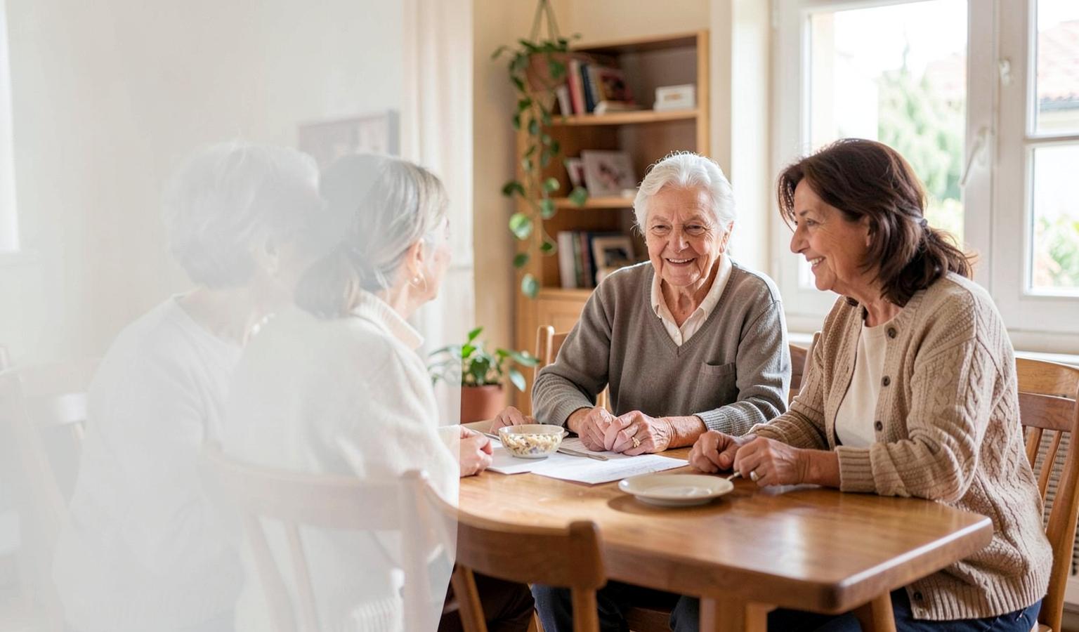 Assistente familiare accanto a una persona anziana