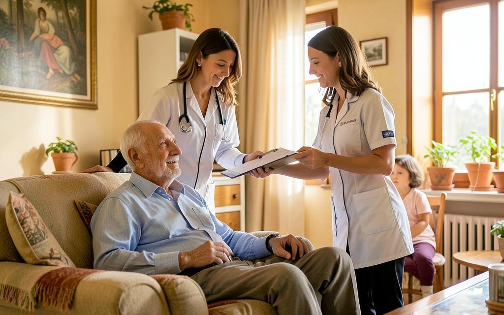 Care Manager durante un colloquio con una famiglia